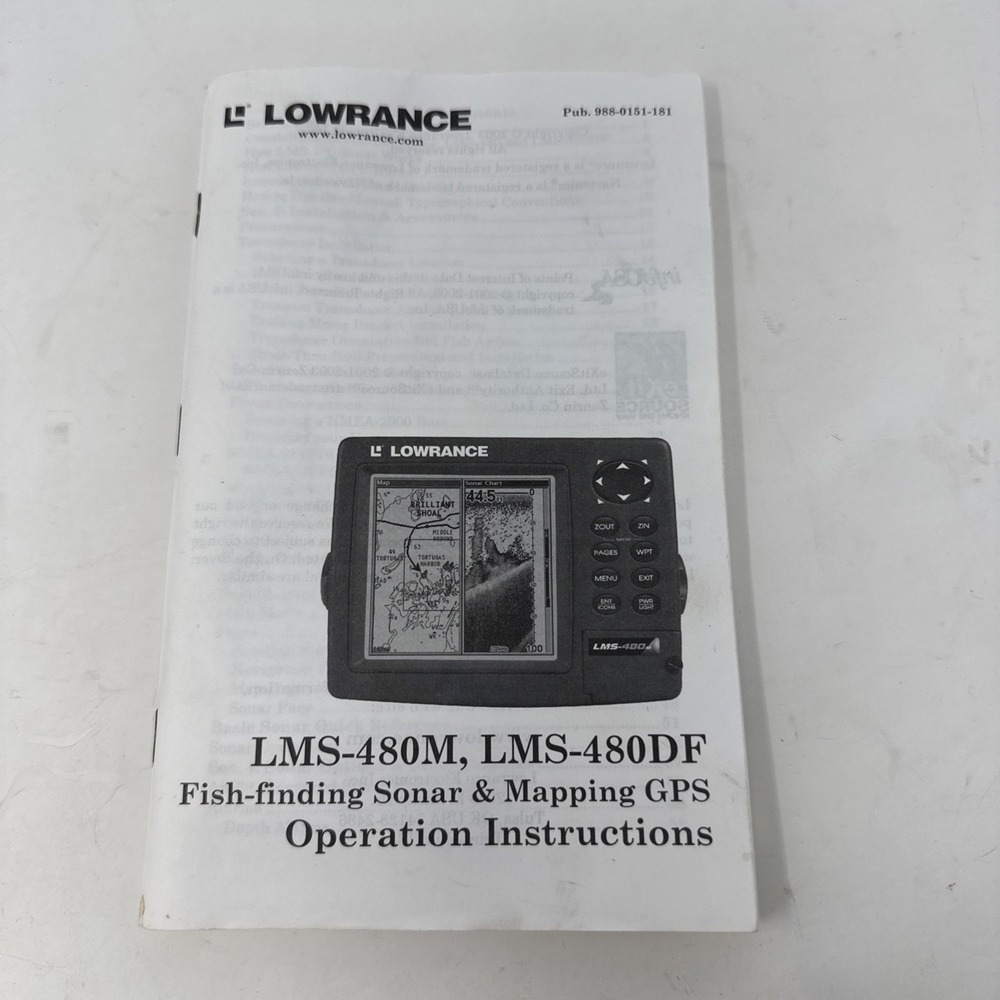 Lowrance LMS-480M LMS-480DF Fish‎ Finding Sonar & Mapping GPS Operation Manual